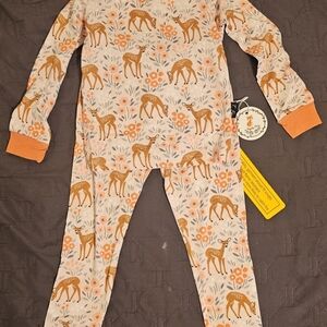 Bamboo Pink/Deer Print Pajama Set